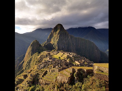 <a href="/mythology/inti_sun.html">Inti</a> was considered the Sun god and the ancestor of the Incas. Inca people were living in South America in the ancient Peru. In the remains of the city of Machu Picchu, it is possible to see a shadow clock which describes the course of the Sun personified by Inti. Inti and his wife <a href="/mythology/pachamama_earth.html">Pachamama</a>, the Earth goddess, were regarded as benevolent deities.<p><small><em>Image courtesy of Martin St-Amant (Wikipedia).  Creative Commons Attribution 3.0 Unported License.</em></small></p>