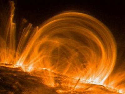 Sunspots don't look that big when you see them on the Sun (remember NEVER look directly at the Sun), but in fact they can be enormous!  This composite image shows just how big sunspots can be, to scale with an image of Earth.  Sunspots can be as big, or bigger, than Earth.  The <a href="/sun/activity/sunspot_history.html">earliest written record of a sunspot observation</a> was made by Chinese astronomers around 800 B.C.<p><small><em>Image courtesy of NASA/Trace Mission</em></small></p>